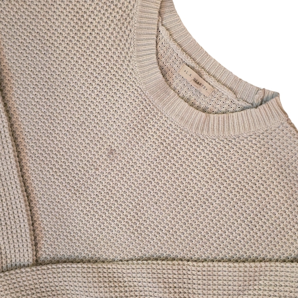 La Hearts Textured Cream Sweater